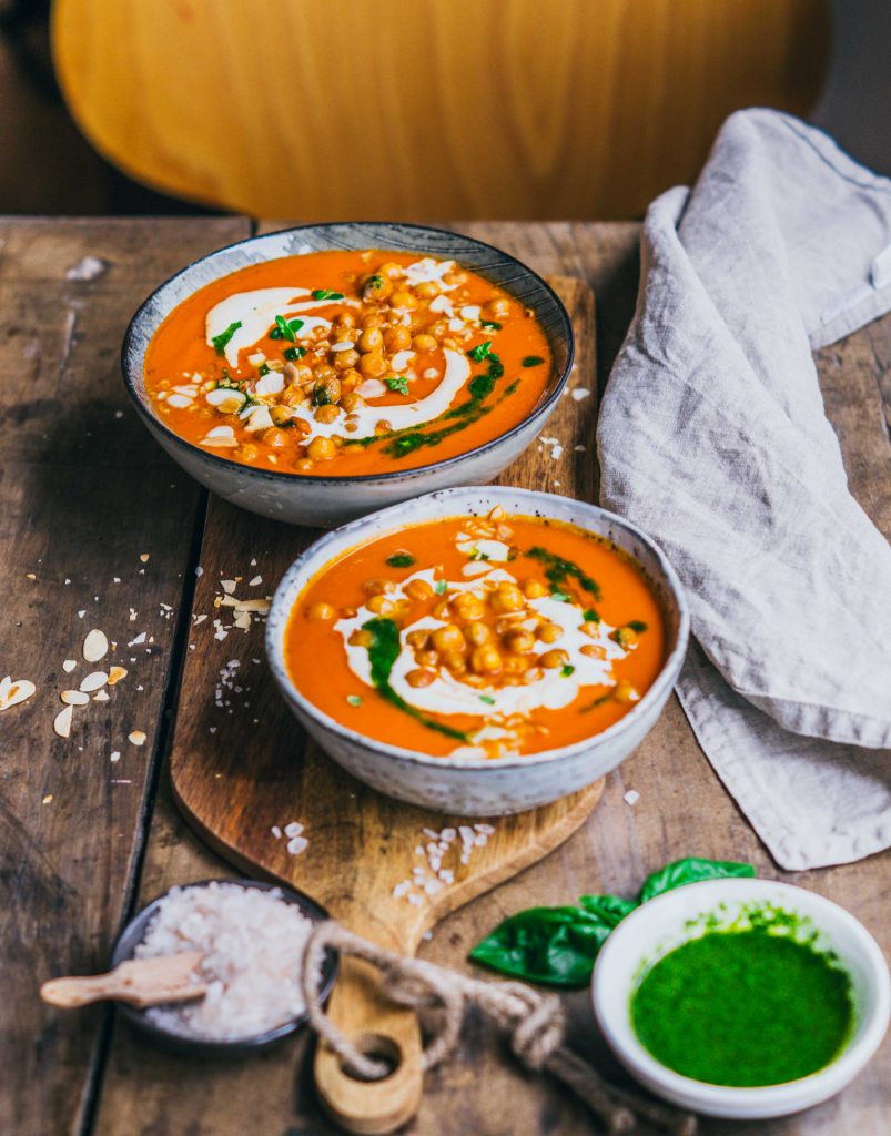Creamy tomato soup with delicious toppings Klara`s Life