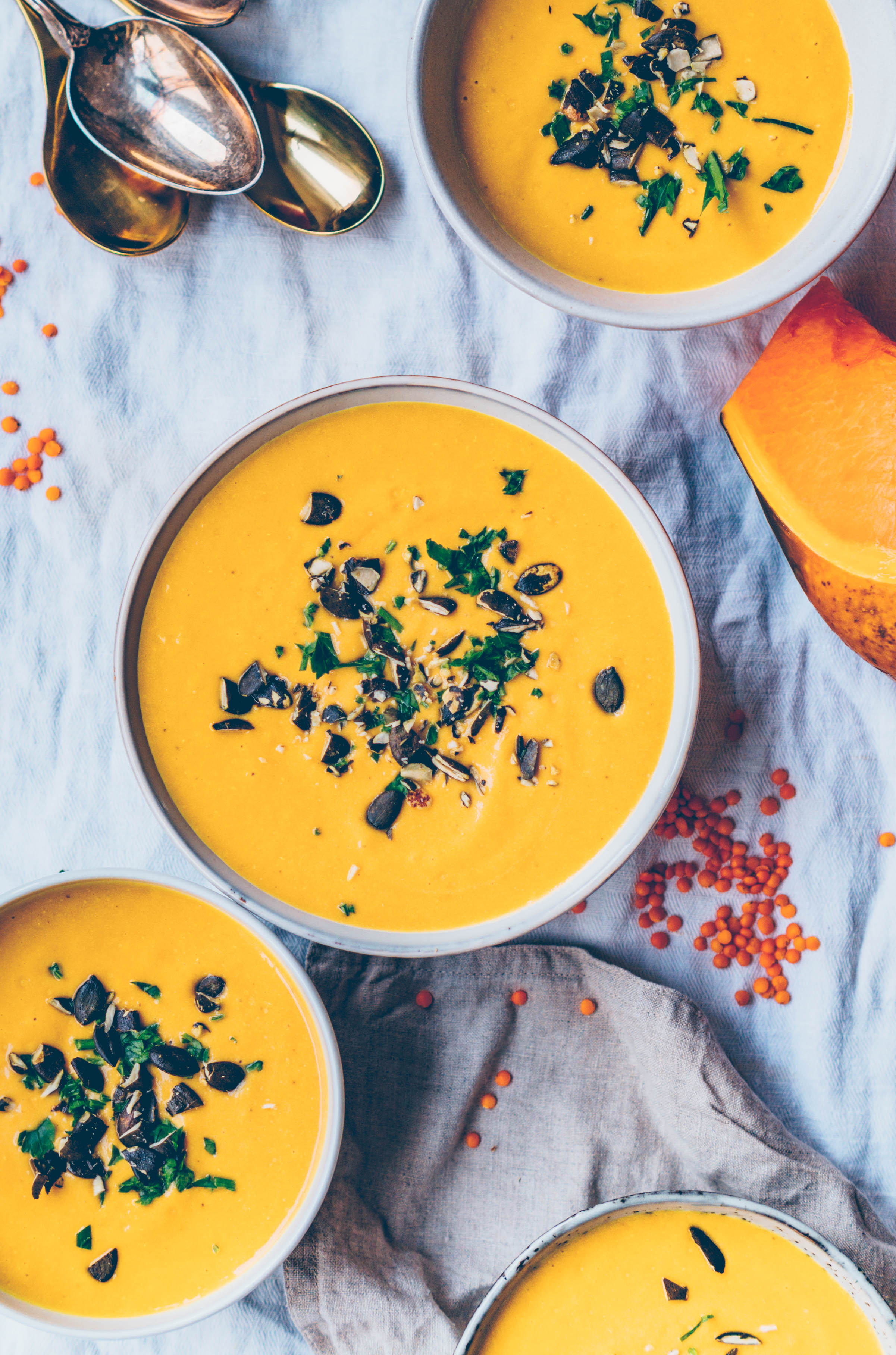 Pumpkin lentil soup