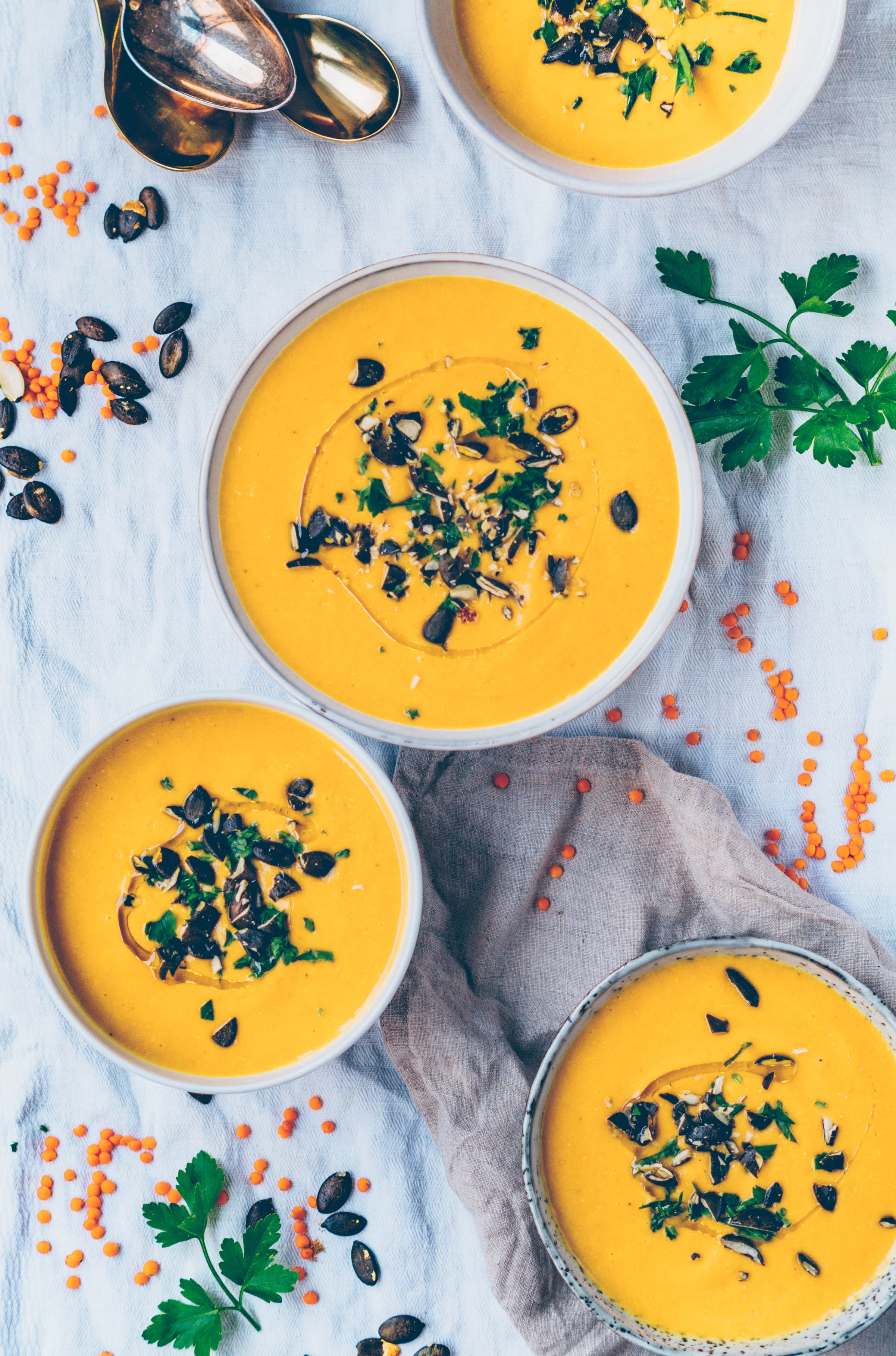Pumpkin lentil soup