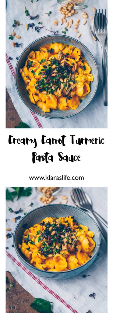 Creamy Carrot Turmeric Pasta Sauce. - Klara`s Life