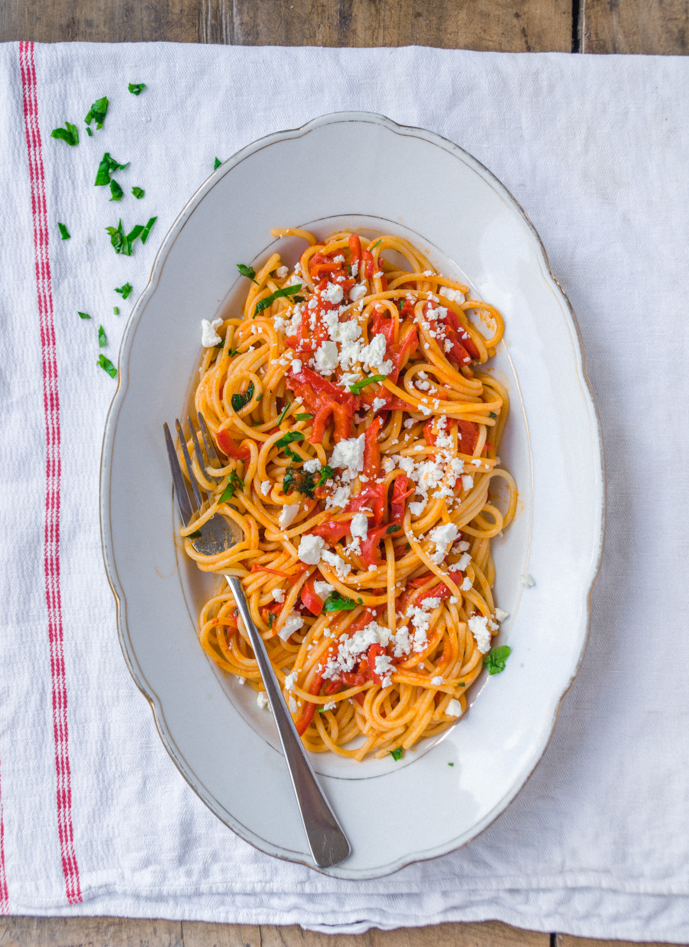 Spaghetti mit Paprika