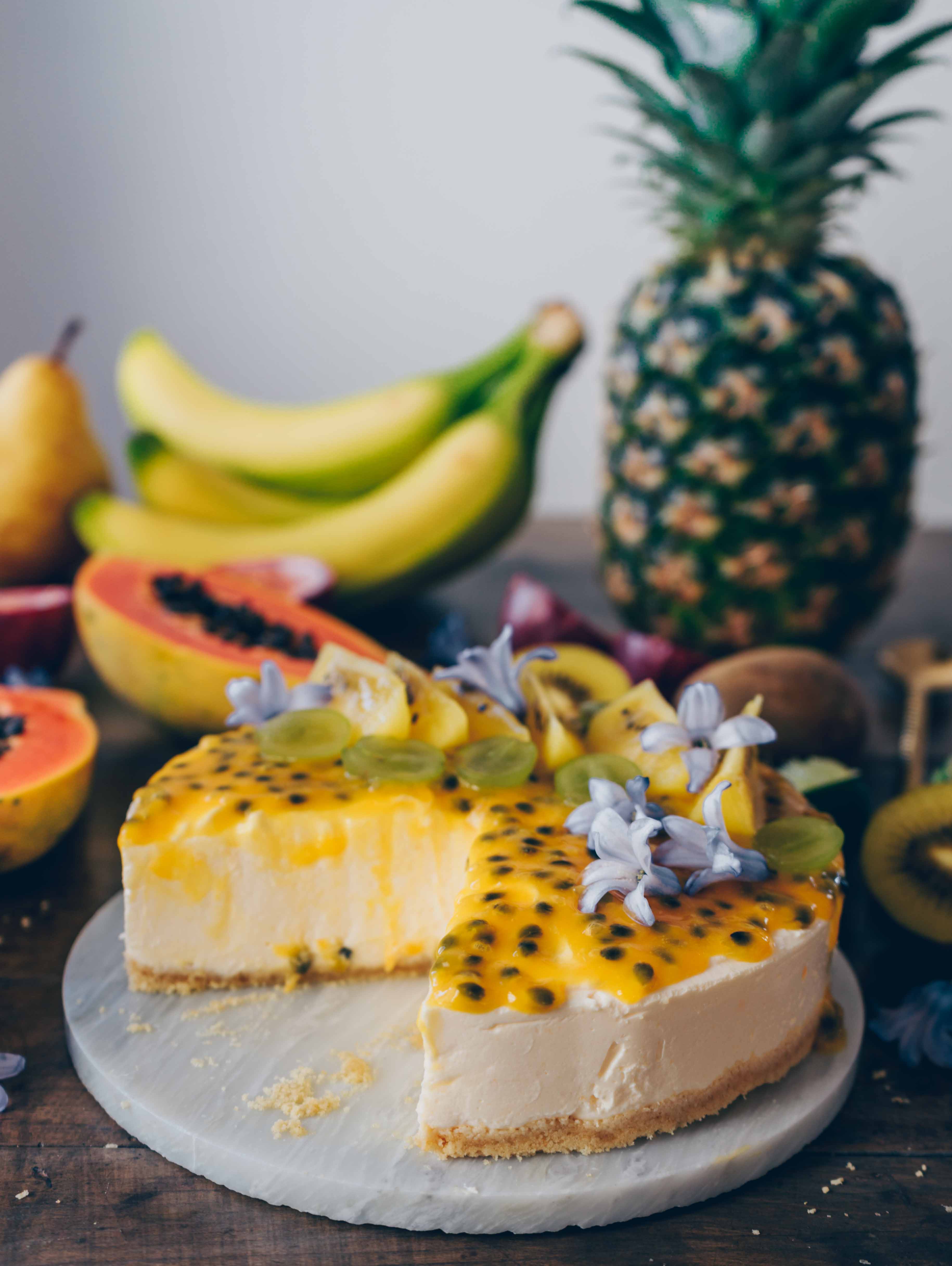 Raw vegan passion fruit cheese cake recipe | hannahbananabakery