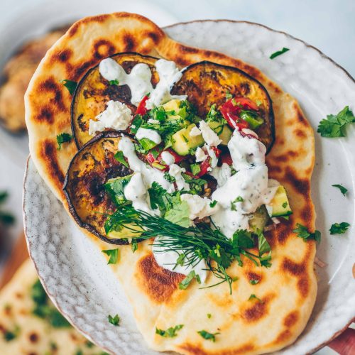 eggplant pita with Tzatziki vegan & Mediterranean Klara`s Life