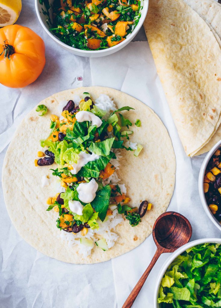 Bean and rice burritos | vegan & a great picnic snack - Klara`s Life