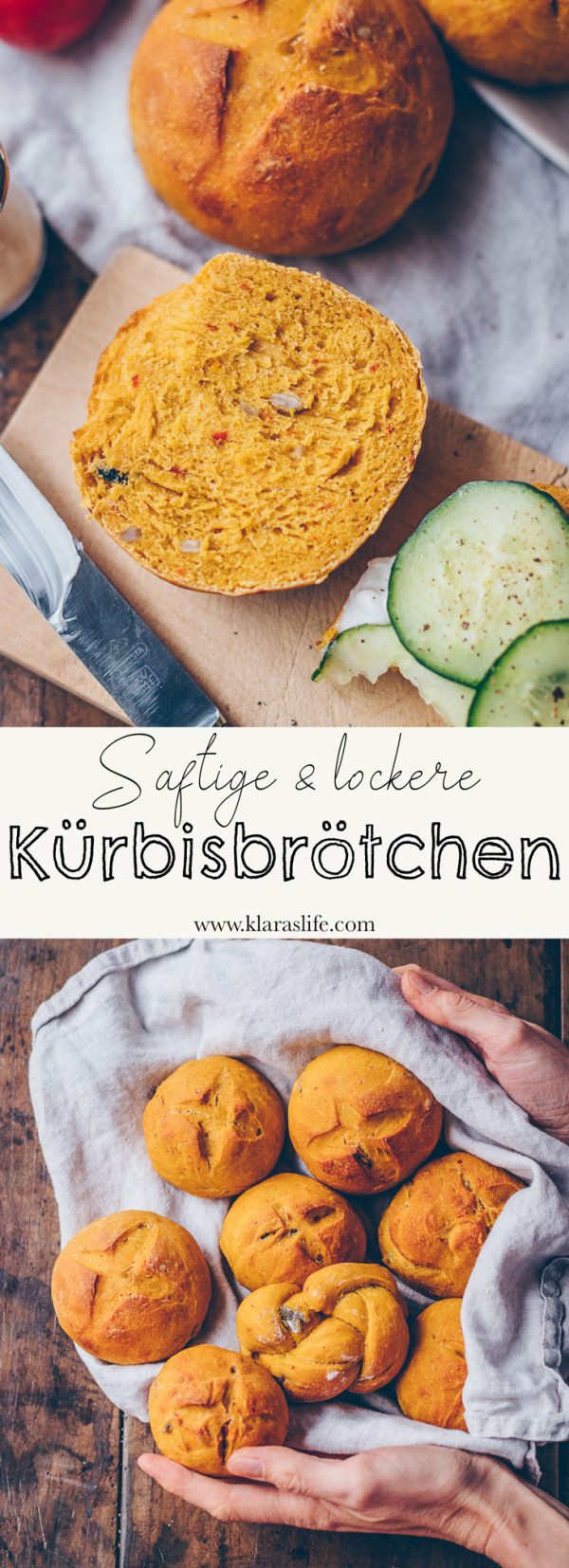 Kürbisbrötchen | leckere Brötchen mit Kürbispüree - Klara`s Life Kürbisbrötchen | leckere Brötchen mit Kürbispüree - Klara`s Life