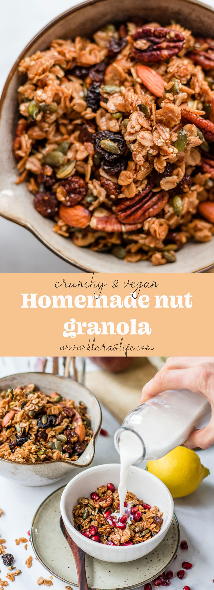 Homemade Nut Granola With Pecans And Quinoa Flakes Klara S Life