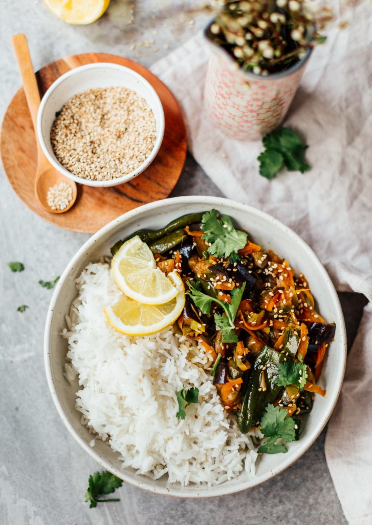 Eggplant Teriyaki with rice easy & spicy recipe Klara`s Life