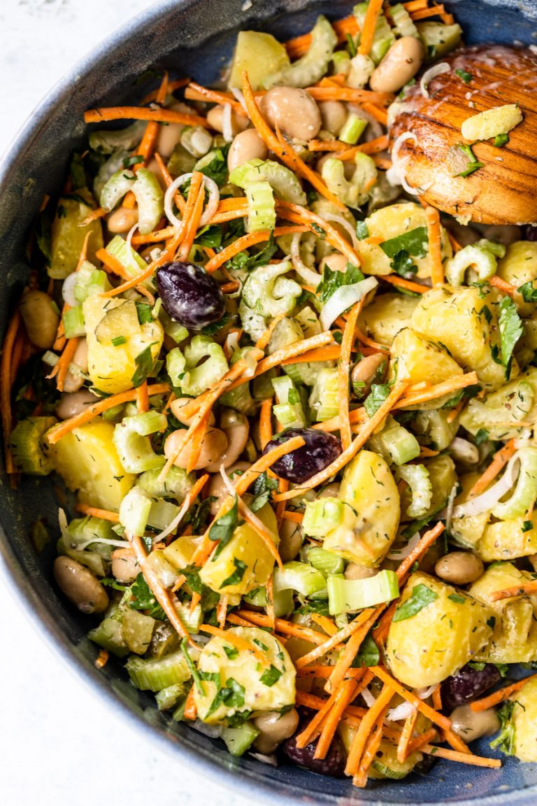 Kartoffel Selleriesalat mit Tahini Zitronendressing - Klara`s Life